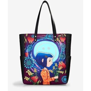NEW Loungefly Coraline Floral "Glow In The‎ Dark" Tote Bag Purse